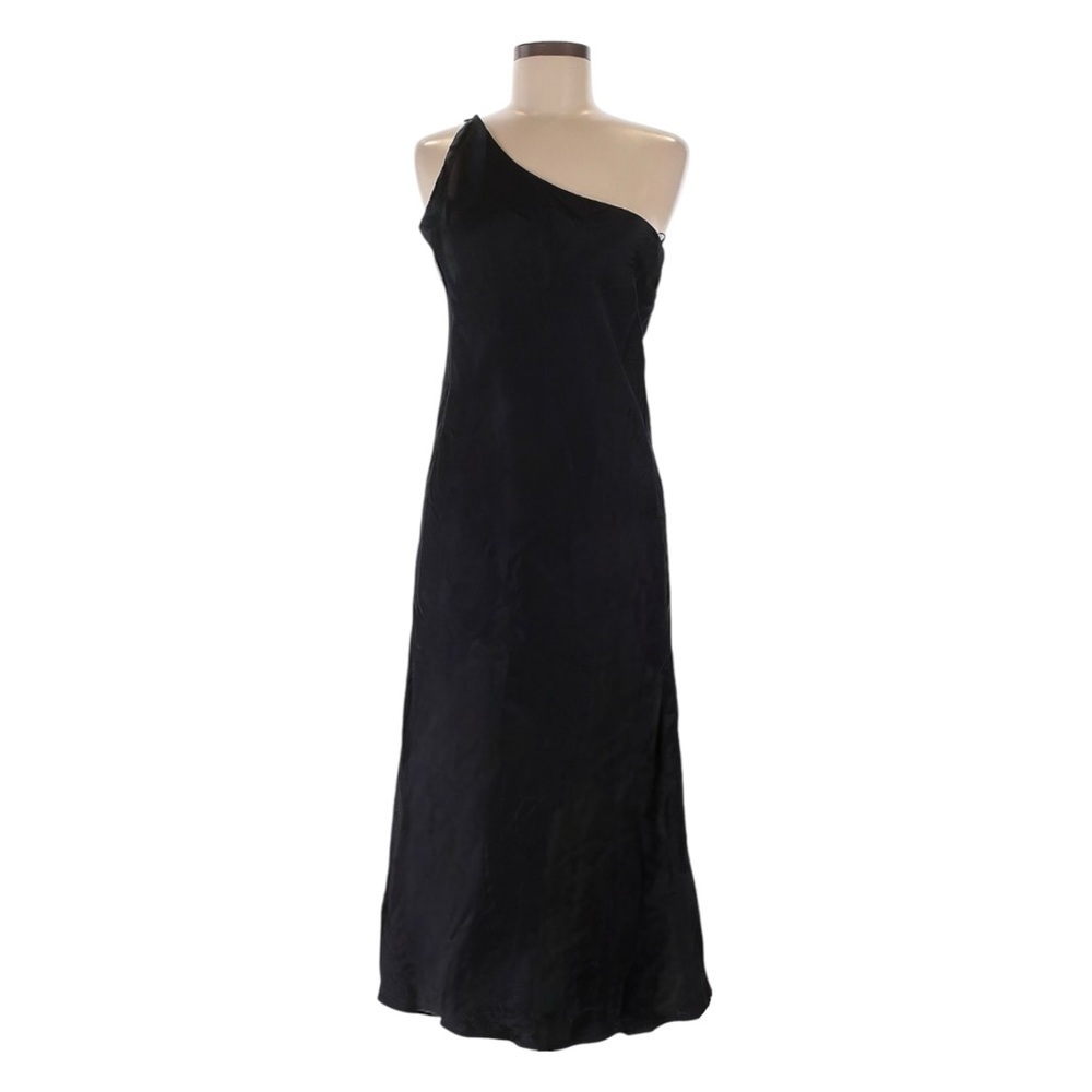 Third Form Crush Bias One Shoulder Midi Dress Black Designer US 8 AU 12 NWT